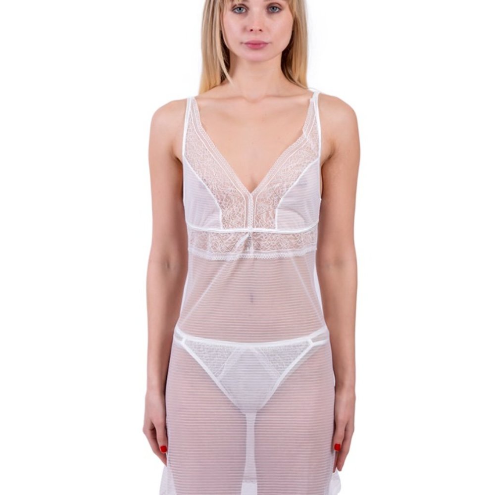 KISSIVE Amber Mesh Nightgown & Panty Set
